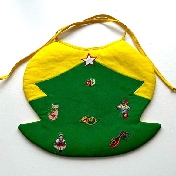 Handmade 100% Cotton Christmas Bib for Kids - Picture 2 of 4